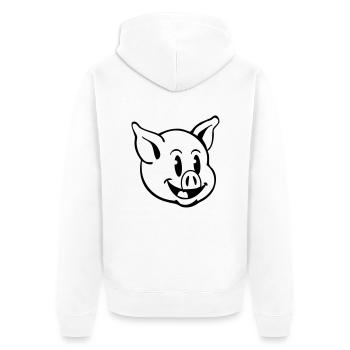 pig_comic_t1 - Veste à capuche bio Premium Unisexe - blanc - Dos - Thijin (182cm)