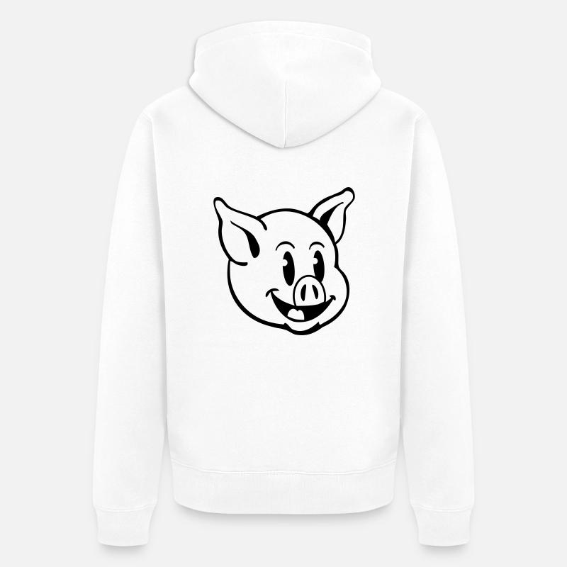 pig_comic_t1 - Unisex Premium Organic Zip Hoodie - white