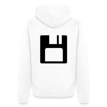 Diskette - Unisex Premium Bio Zip Hoodie - Weiß - Hinten - Thijin (182cm)