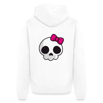 Pink Lady Skull - Unisex Premium Bio Zip Hoodie - Weiß - Hinten - Thijin (182cm)