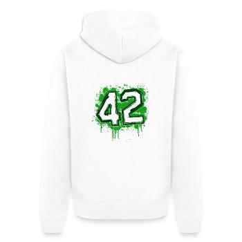 Saint-Étienne 42 bigdirt - Unisex Premium Organic Zip Hoodie - white - Back - Thijin (182cm)