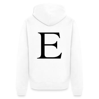 e - Unisex Premium Bio Zip Hoodie - Weiß - Hinten - Thijin (182cm)