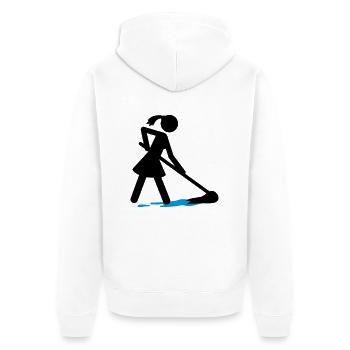 Charwoman - Veste à capuche bio Premium Unisexe - blanc - Dos - Thijin (182cm)