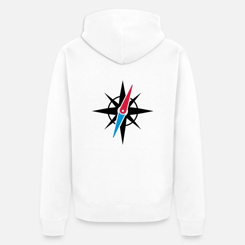kompass_1_f3 - Veste à capuche bio Premium Unisexe - blanc