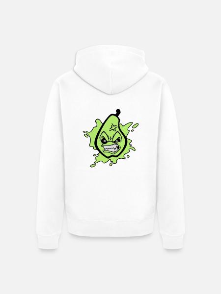 Angry pear - Unisex Premium Organic Zip Hoodie - white