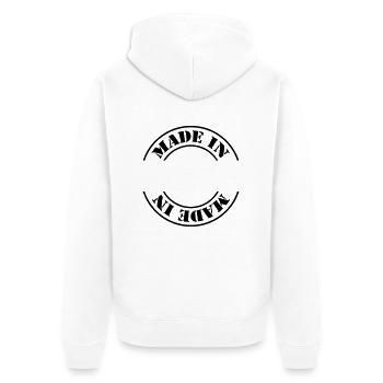 made in m1k2 - Veste à capuche bio Premium Unisexe - blanc - Dos - Thijin (182cm)