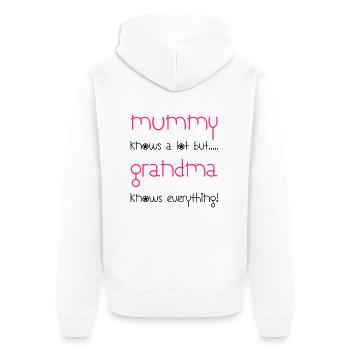 Grandma - Unisex Premium Bio Zip Hoodie - Weiß - Hinten - Thijin (182cm)