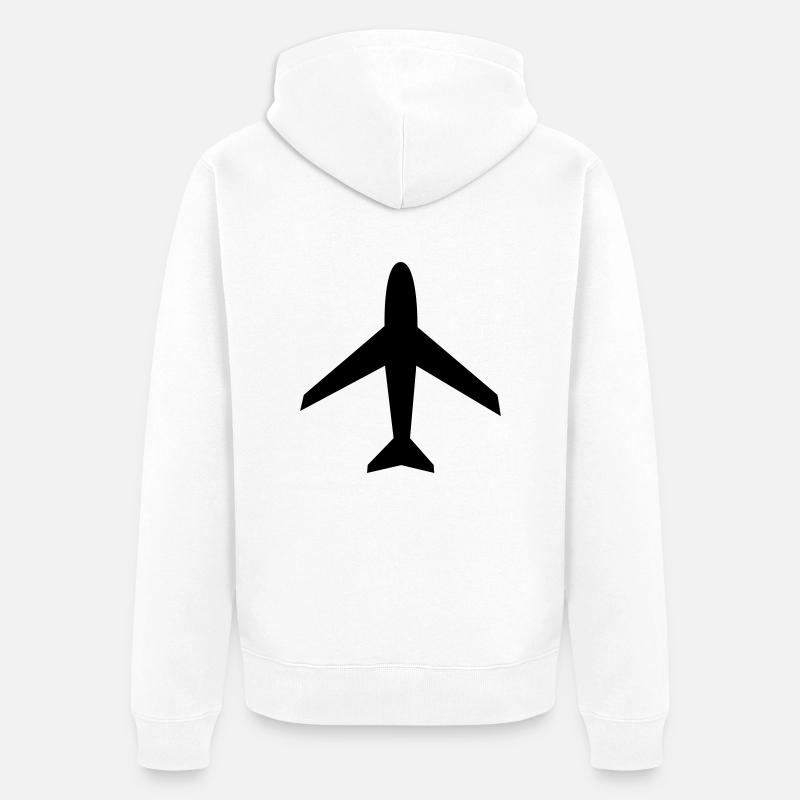 plane - Veste à capuche bio Premium Unisexe - blanc