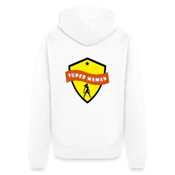 04 - TS - Supermaman - Veste à capuche bio Premium Unisexe - blanc - Dos - Thijin (182cm)