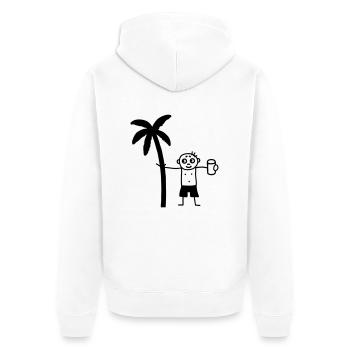 Party unter Palmen - Unisex Premium Bio Zip Hoodie - Weiß - Hinten - Thijin (182cm)
