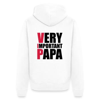 Very Important Papa - Unisex Premium Organic Zip Hoodie - white - Back - Thijin (182cm)