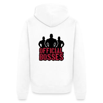 Official Bosses Team Crew - Unisex Premium Organic Zip Hoodie - white - Back - Thijin (182cm)