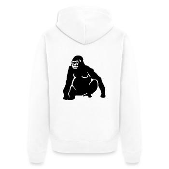 Gorille - Veste à capuche bio Premium Unisexe - blanc - Dos - Thijin (182cm)