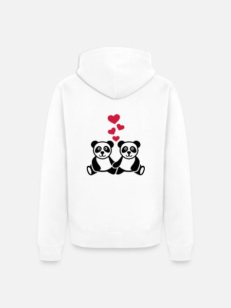 Panda - Unisex Premium Organic Zip Hoodie - white