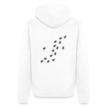 Ameise - Unisex Premium Bio Zip Hoodie - Weiß - Hinten - Thijin (182cm)