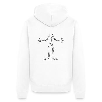 corps étranger sans tête clipart dessin animé comique luxure - Veste à capuche bio Premium Unisexe - blanc - Dos - Thijin (182cm)