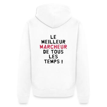 Course à pied / Marche / Marcheur / Running / Run - Veste à capuche bio Premium Unisexe - blanc - Dos - Thijin (182cm)