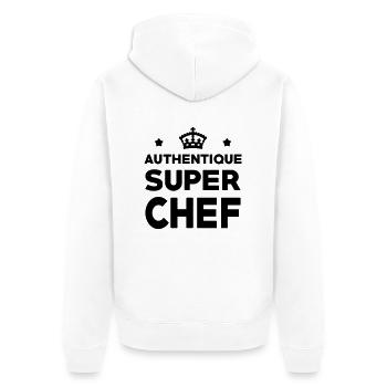 Chef / Patron / Boss / Cuisinier / Cuisine - Veste à capuche bio Premium Unisexe - blanc - Dos - Thijin (182cm)
