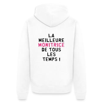 Moniteur / Monitrice / Mono / Formation / Ski - Veste à capuche bio Premium Unisexe - blanc - Dos - Thijin (182cm)