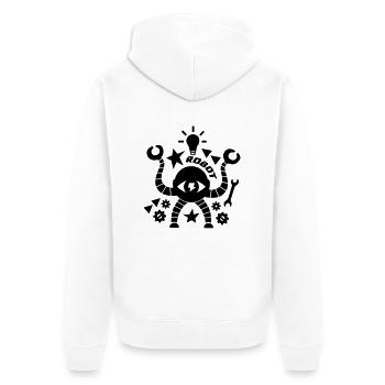 Roboter - Unisex Premium Bio Zip Hoodie - Weiß - Hinten - Thijin (182cm)