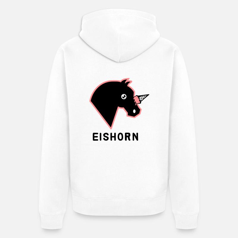 Eishorn - Einhorn Eis Parodie - Unisex Premium Bio Zip Hoodie - Weiß