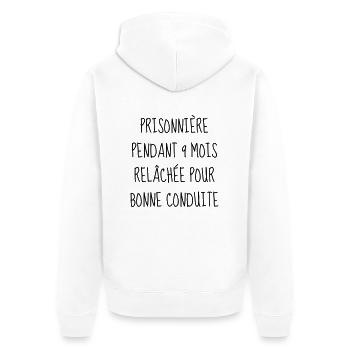 Bébé - Naissance - Grossesse - Papa - Maman - Baby - Veste à capuche bio Premium Unisexe - blanc - Dos - Thijin (182cm)
