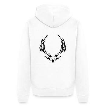 tribal_01 - Unisex Premium Organic Zip Hoodie - white - Back - Thijin (182cm)