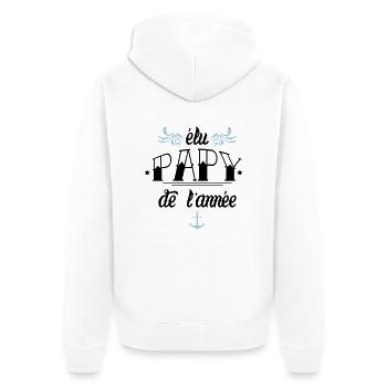 Elu papy de l'année - Veste à capuche bio Premium Unisexe - blanc - Dos - Thijin (182cm)
