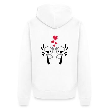 koalas_in_love_001 - Unisex Premium Bio Zip Hoodie - Weiß - Hinten - Thijin (182cm)