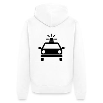 Polizei - Unisex Premium Bio Zip Hoodie - Weiß - Hinten - Thijin (182cm)