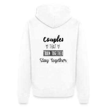 Couples that train together stay together - Unisex Premium Organic Zip Hoodie - white - Back - Thijin (182cm)