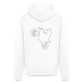 Supermoto - Supermotard - Unisex Premium Organic Zip Hoodie - white - Back - Thijin (182cm)