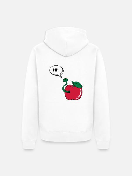 wurm_hi_02 - Unisex Premium Organic Zip Hoodie - white