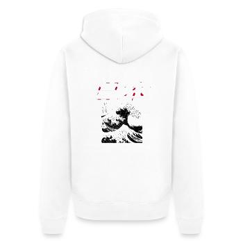 Japan - Unisex Premium Bio Zip Hoodie - Weiß - Hinten - Thijin (182cm)