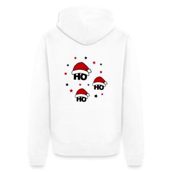 ho ho ho 02 - Unisex Premium Organic Zip Hoodie - white - Back - Thijin (182cm)