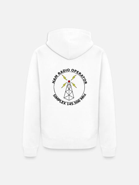 ham radio operator simplex 145 500 mhz - Unisex Premium Organic Zip Hoodie - white