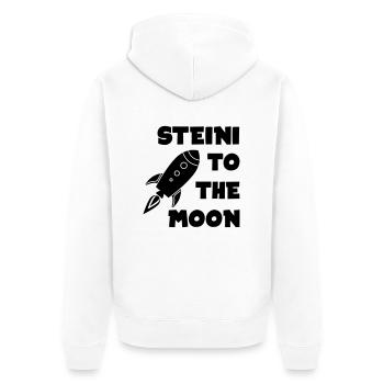 Steinhoff to the Moon - Unisex Premium Bio Zip Hoodie - Weiß - Hinten - Thijin (182cm)