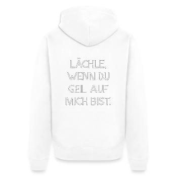 lächeln Party saufen feiern sexy lifestyle Spaß - Unisex Premium Bio Zip Hoodie - Weiß - Hinten - Thijin (182cm)