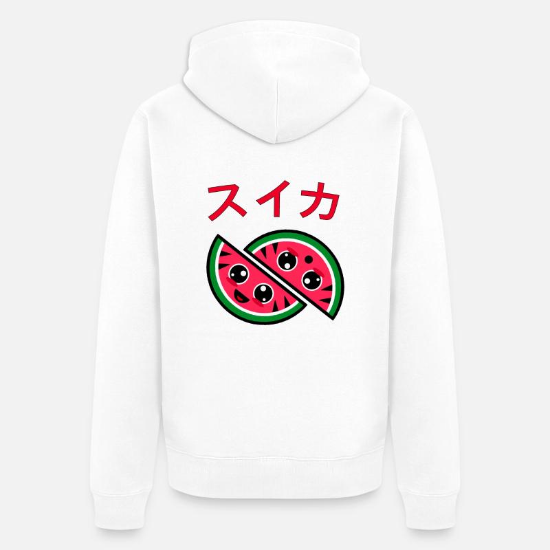 Pastèque suika mignon - Veste à capuche bio Premium Unisexe - blanc