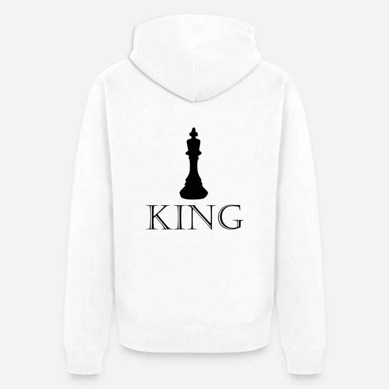 King - Lettrage avec image - Veste à capuche bio Premium Unisexe - blanc