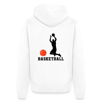 Basket-ball - Veste à capuche bio Premium Unisexe - blanc - Dos - Thijin (182cm)