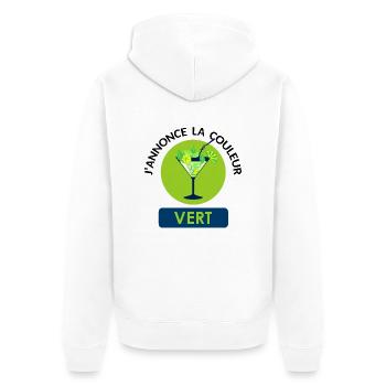 annonce couleur vert mojito morito alcool humour - Veste à capuche bio Premium Unisexe - blanc - Dos - Thijin (182cm)
