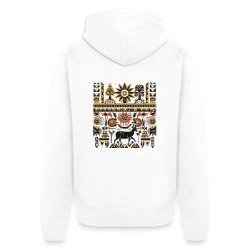 Folklore africain - Veste à capuche bio Premium Unisexe - blanc - Dos - Thijin (182cm)