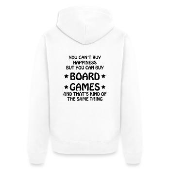 boardgame chess backgammon game night - Unisex Premium Bio Zip Hoodie - Weiß - Hinten - Thijin (182cm)