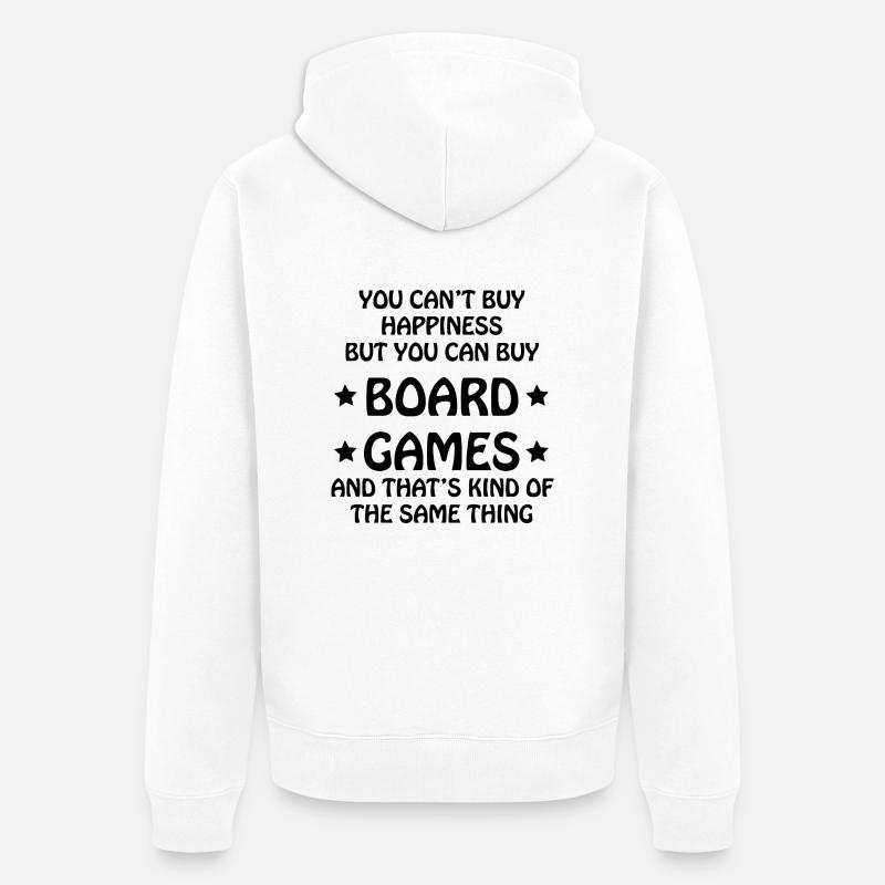 boardgame chess backgammon game night - Unisex Premium Bio Zip Hoodie - Weiß