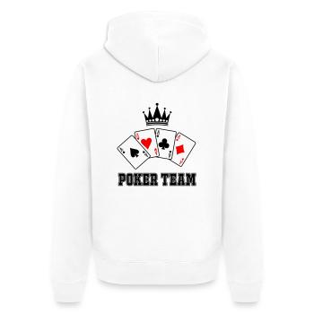 Équipe de poker - Veste à capuche bio Premium Unisexe - blanc - Dos - Thijin (182cm)