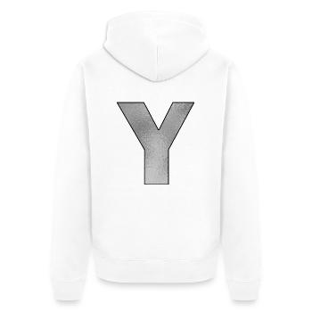 Lettre Y Argent - Veste à capuche bio Premium Unisexe - blanc - Dos - Thijin (182cm)