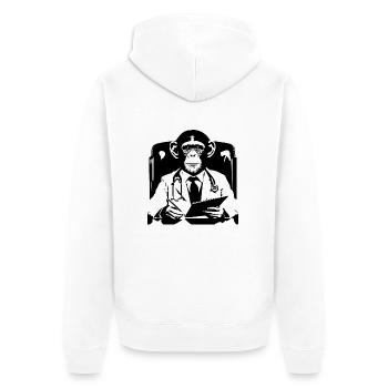 Monkey Doctor - Unisex Premium Organic Zip Hoodie - white - Back - Thijin (182cm)