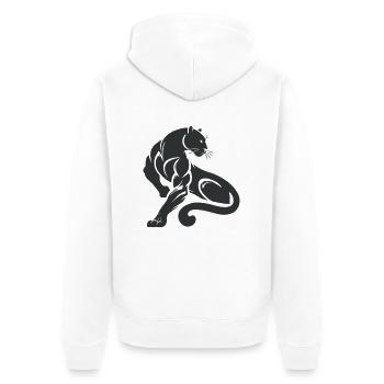 Panther Leopard - Unisex Premium Bio Zip Hoodie - Weiß - Hinten - Thijin (182cm)
