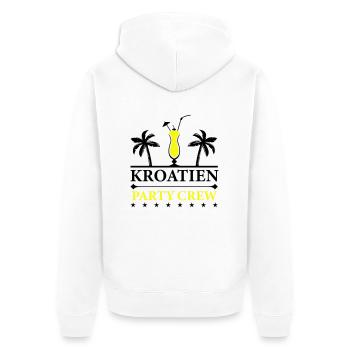 Équipe de fête en Croatie - Veste à capuche bio Premium Unisexe - blanc - Dos - Thijin (182cm)